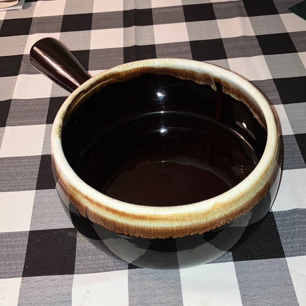 Vintage Pfaltzgraff USA 1 Qt Brown Drip Casserole Dish Pre-owned VGC